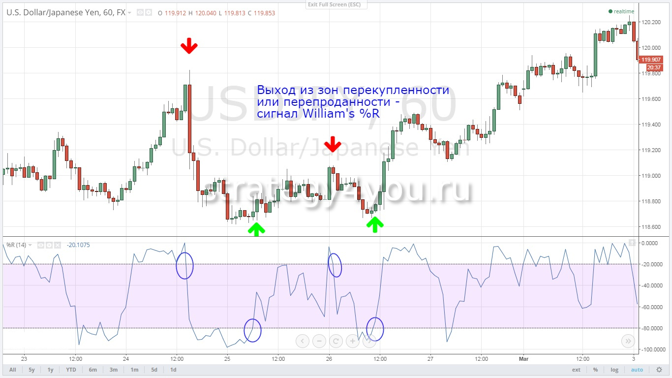 Williams R: индикатор Вильямса, Williams Percent Range, WPR