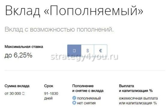 вклад втб пополняемый