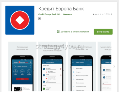Кредит Европа Банк мобильное приложение